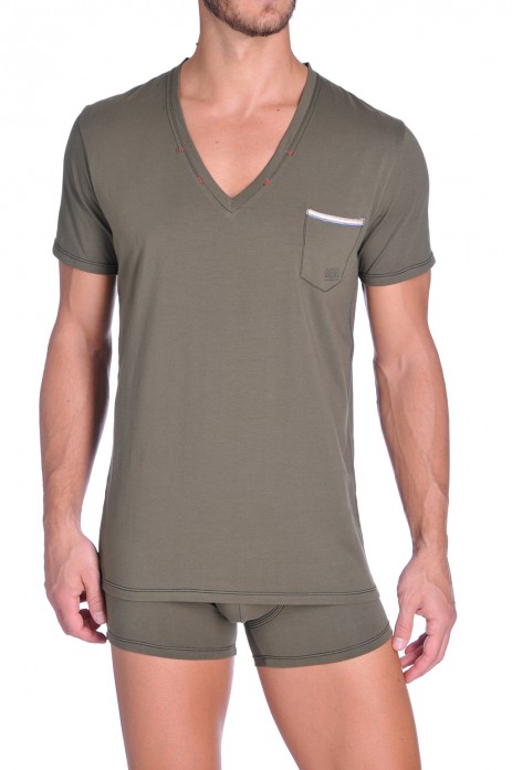 Diesel V-Shirt Jesse Army Green