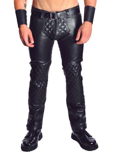 Mister B Leather Padded Jeans