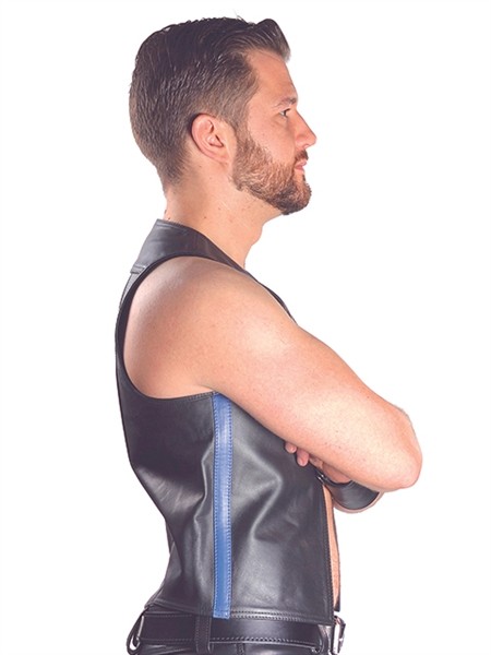 Mister B Muscle Vest Zwart-Blauw