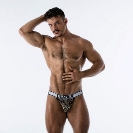 Leader Hunter Jockstrap - Luipaard Print voorkant