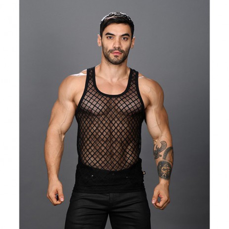 Andrew Christian Lattice Lace Tank Top