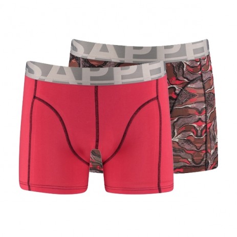Sapph 2-Pack Boxers Cotton Teaberry Pink & Fluids Print