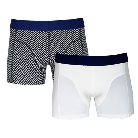 Sapph Ethan Micro Boxer 2 Pack - Geometric White - duo verpakking