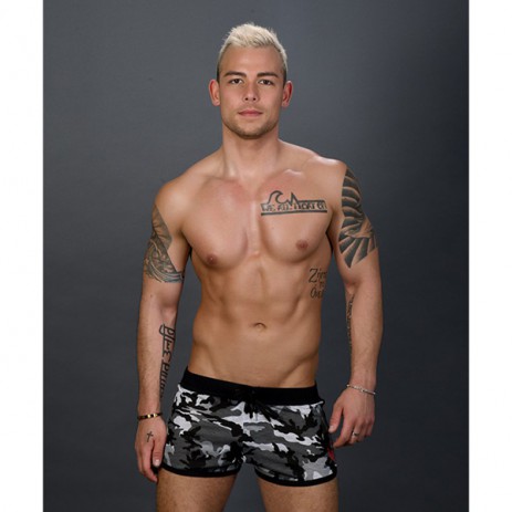 Andrew Christian - Sergeant Camo Jogger Shorts - Grijs