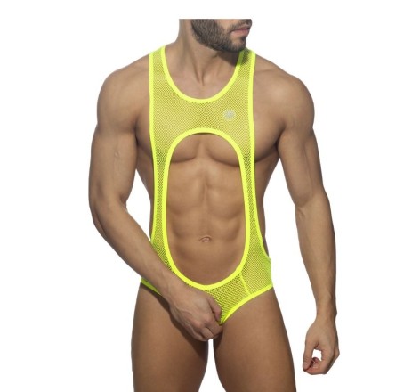 Addicted Sexy Mesh Singlet - Geel