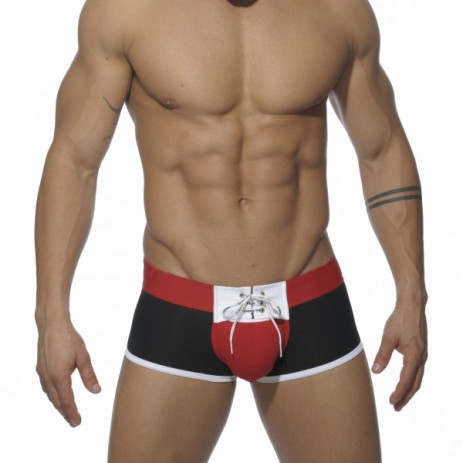 Addicted AD204 Tie-up Jockstrap Boxer Zwart Voorkant