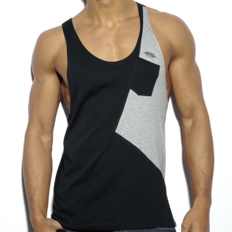 ES Collection TS180 Bias Tank Top Black