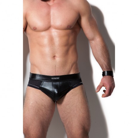 Destructive Black Mesh Silver Line Slip