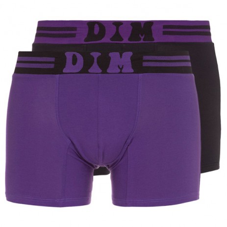 DIM Ceinture Soft Touch Boxershort 2 Pack Aubergine Zwart