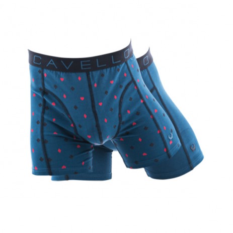 Cavello 2 Pack Boxershorts - Azen Print / Blauw