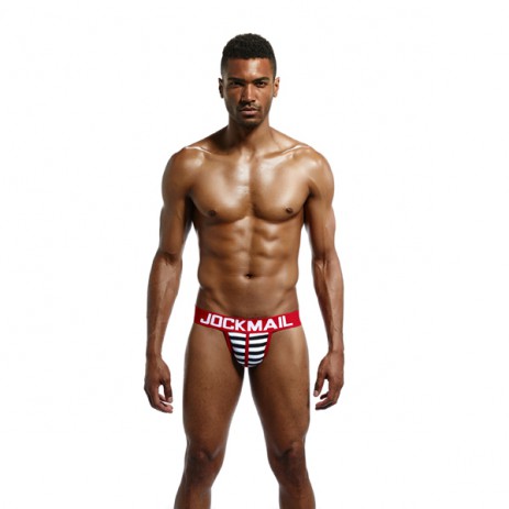 Jockmail JM208 Jockstrap Gestreept - Rood