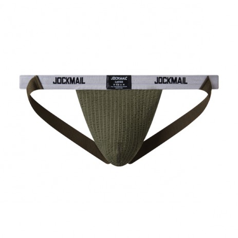 Jockmail JM229 Gray Narrow Strap Jock - Zwart