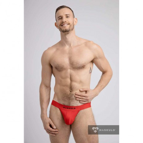 Maskulo Microfiber Jockstrap - Wit model schuin voor