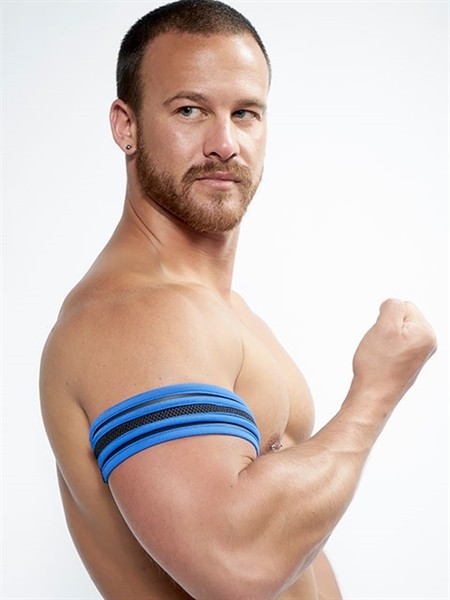 Mister B Neoprene Biceps Band Zwart Blauw