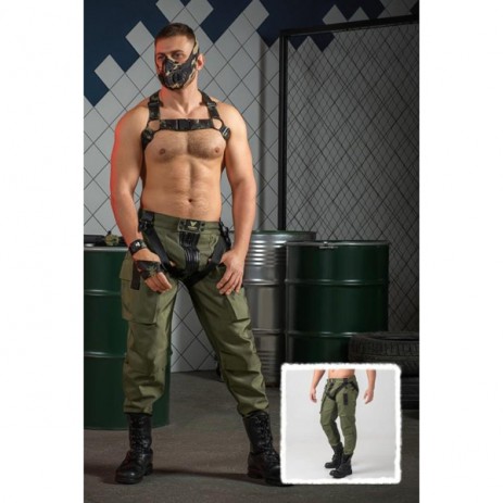 Maskulo Enforce 2-Way Rits Broek - Leger Groen