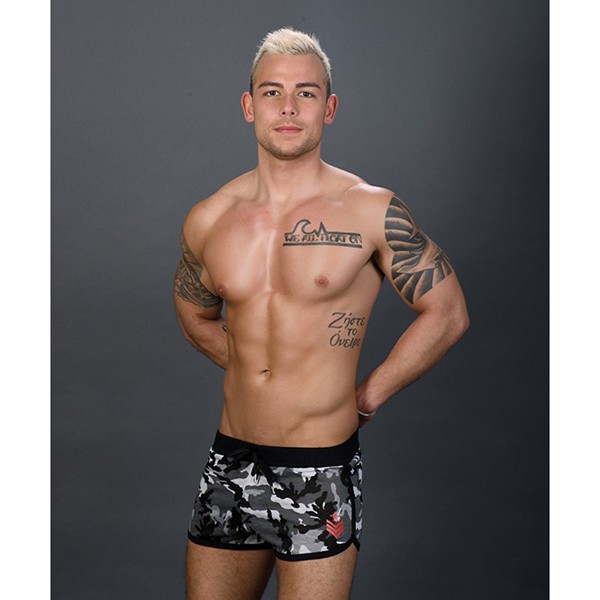 Andrew Christian - Sergeant Camo Jogger Shorts - Grijs