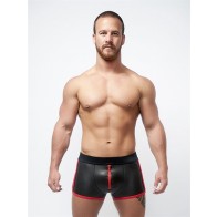 Mister B Neoprene Pouch Shorts Zwart Rood