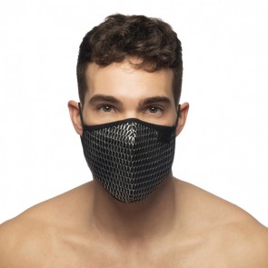 Addicted Party Face Mask - Zwart model voorkant