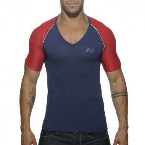 Addicted AD460 Ranglan V-Neck T-Shirt Navy