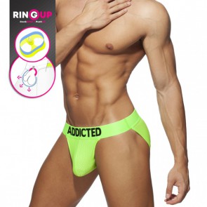 Addicted Ring Up Neon Mesh Bikini - Neon Oranje