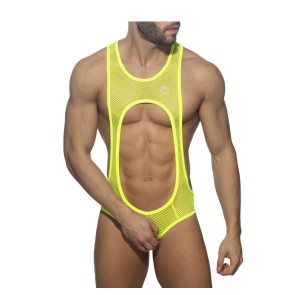 Addicted Sexy Mesh Singlet - Geel
