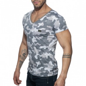 Addicted Washed Camo T-Shirt - Charcoal zijkant