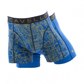 Cavello 2 Pack Boxershorts - Landkaart Print / Blauw