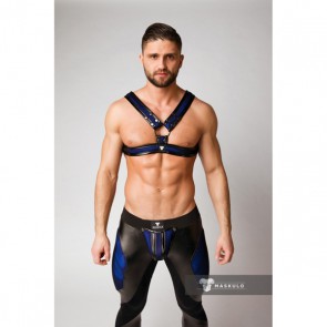 Maskulo Armored Color-Under Chest Harness - Blauw