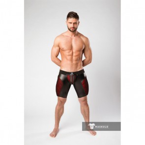 Maskulo Armored Color-Under Fetish Shorts - Red