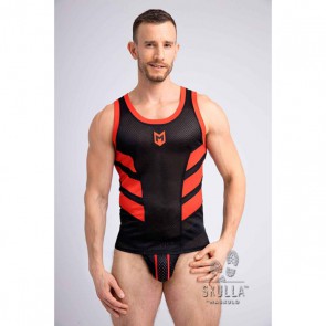 Maskulo Skulla Mesh Tank Top - Rood