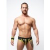 Mister B Neoprene Jock Slip Zwart Geel