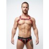 Mister B Neoprene Jock Slip Zwart Rood