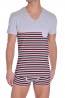 Diesel V-Shirt Michael Zwart-Wit-Rood
