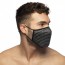 Addicted Party Face Mask - Zwart model zijkant