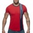 Addicted Vertical Stripe T-Shirt - Rood