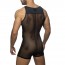Addicted Mesh Wrestling Suit - Zwart sexy back