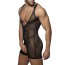 Addicted Mesh Wrestling Suit - Zwart zijkant