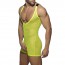 Addicted Mesh Wrestling Suit - Neon Geel schuin voor