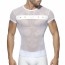 Addicted Fetish Mesh Mixed T-Shirt - Wit