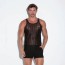 Code 22 Mesh Gestreepte Tank Top - Zwart