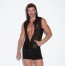 Code 22 Mesh Gestreepte Jumpsuit - Zwart