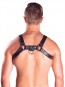 Mister B Leather Chest Harnas Zwart Achterkant