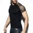 ES Collection Ranglan Mesh T-Shirt - Zwart schuin voor